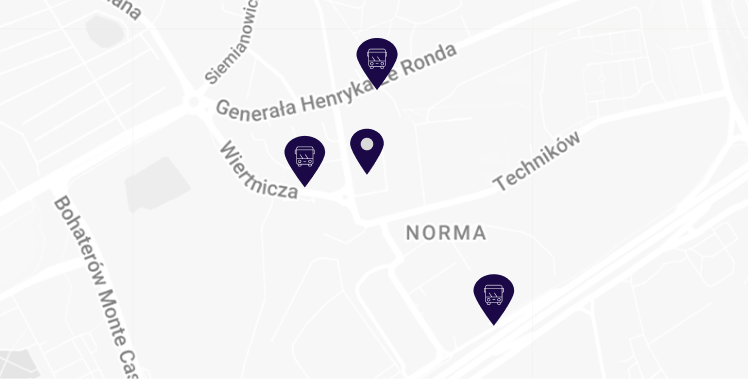 przystanki autobusowe obok szkoły medyk